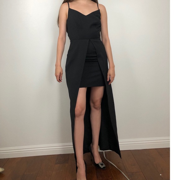 Keepsake the Label black open front layered gown - Picture 4 of 9